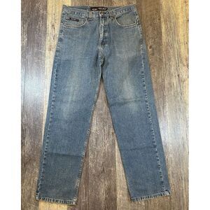 VINTAGE Kick Back Jeans Mens 34x32‎ Baggy Straight Leg Y2K Blue Jeans KickBack